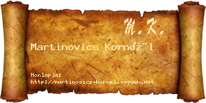 Martinovics Kornél névjegykártya