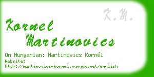 kornel martinovics business card